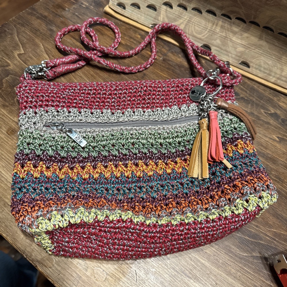 The Sak Lumi Crossbody Convertible Detachable Crossbody Strap Sunset Stripe